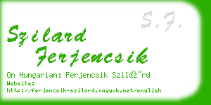 szilard ferjencsik business card